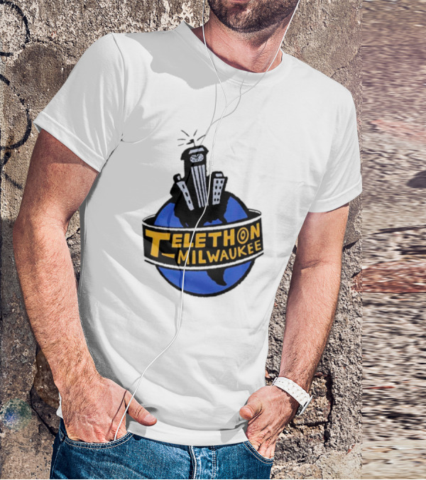 Telethon Milwaukee City Skyline Over Earth T-Shirt