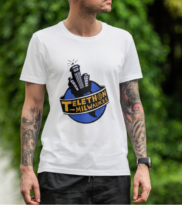 Telethon Milwaukee City Skyline Over Earth T-Shirt