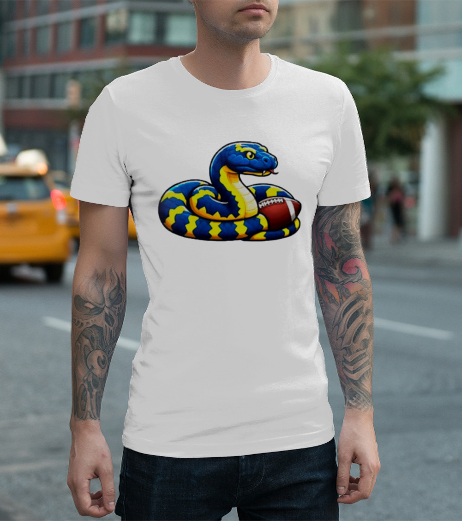 Michigan Boa Constrictor Snake Football Colors T-Shirt