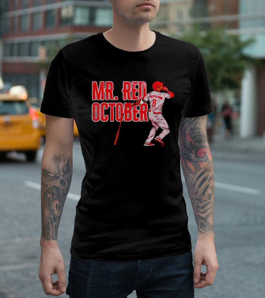 Philadelphia Phillies Mr. Red October Baseball Player Number 8 T-Shirt