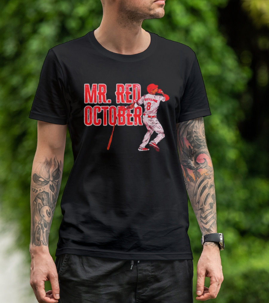 Philadelphia Phillies Mr. Red October Baseball Player Number 8 T-Shirt