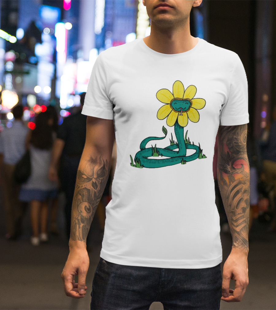 Snake Flower Bloom Entwined In Nature T-Shirt