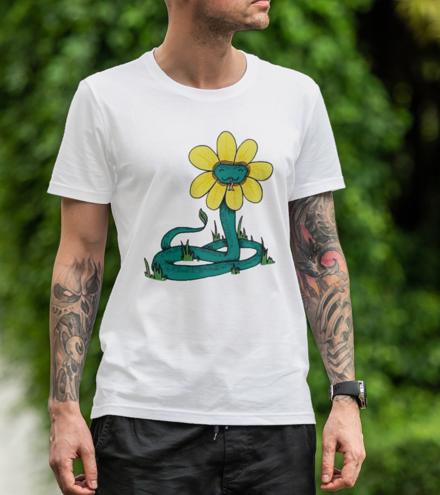 Snake Flower Bloom Entwined In Nature T-Shirt