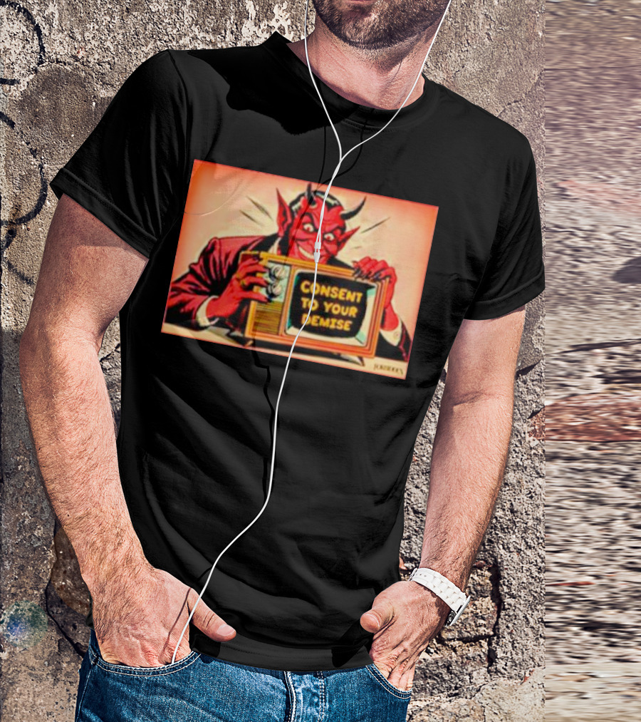 Devil Consent To Your Demise Retro TV Illustration By John Henry T-Shirt