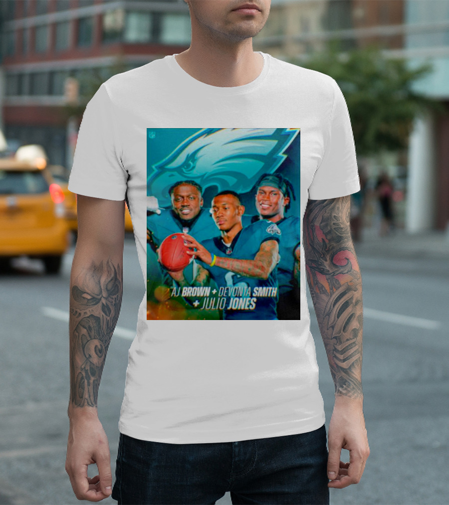 Philadelphia Eagles AJ Brown Devonta Smith Julio Jones Team T-Shirt