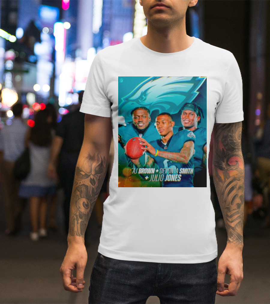 Philadelphia Eagles AJ Brown Devonta Smith Julio Jones Team T-Shirt