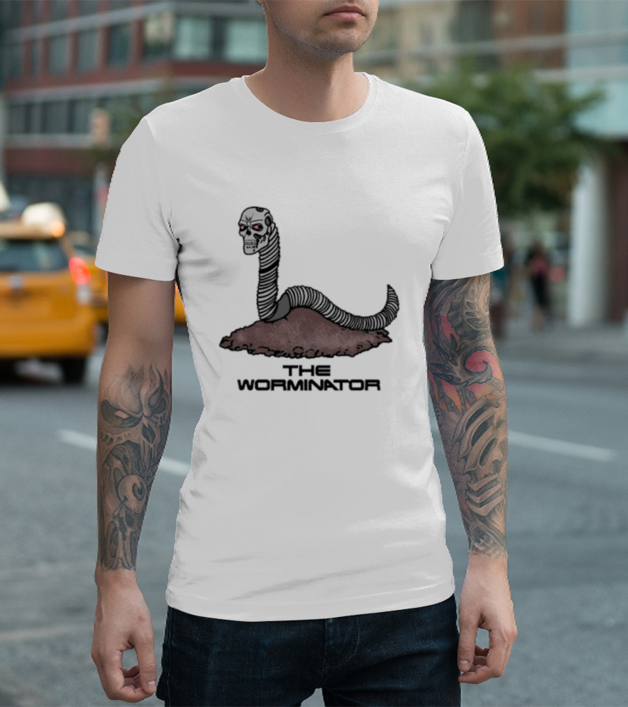 The Worminator Terminator Skull T-Shirt