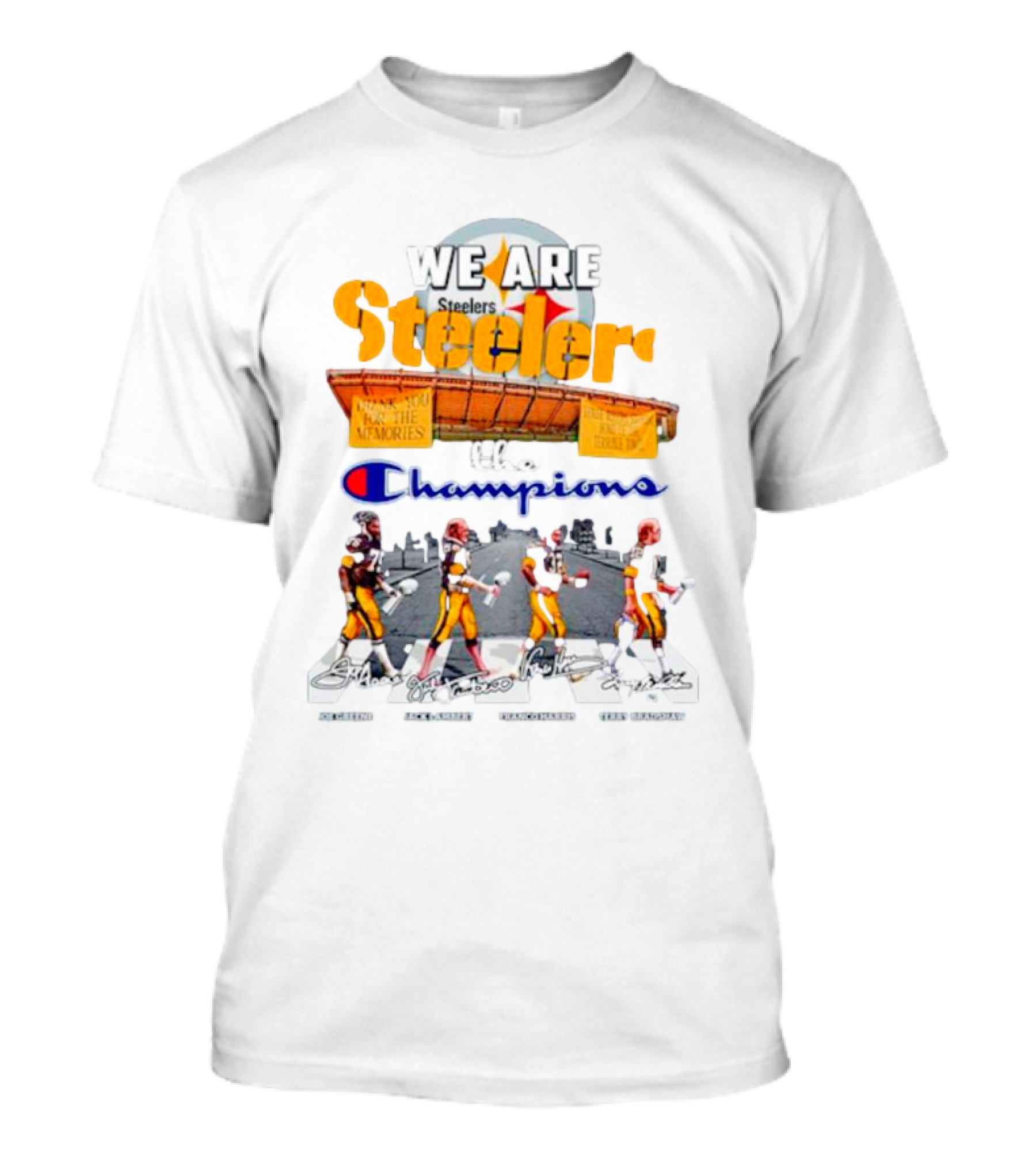 We Are Steelers Champions Abbey Road Football Legends Signatures T-Shirt