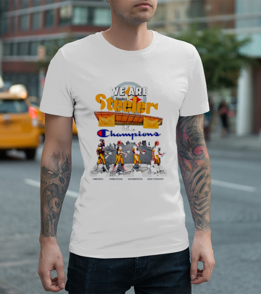 We Are Steelers Champions Abbey Road Football Legends Signatures T-Shirt