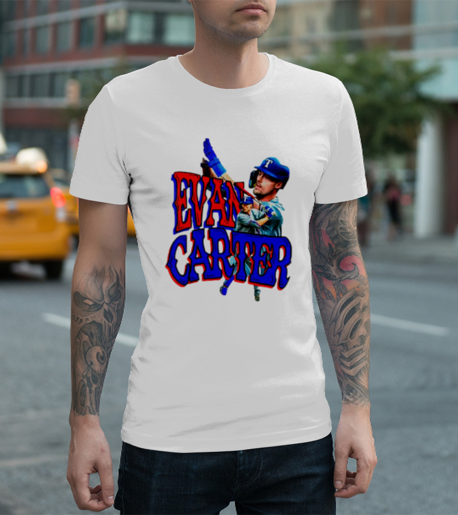 Evan Carter Texas Rangers Baseball Player Image T-Shirt