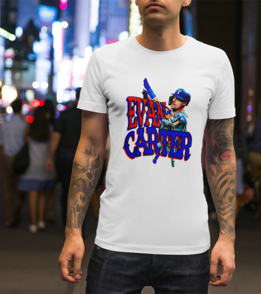 Evan Carter Texas Rangers Baseball Player Image T-Shirt