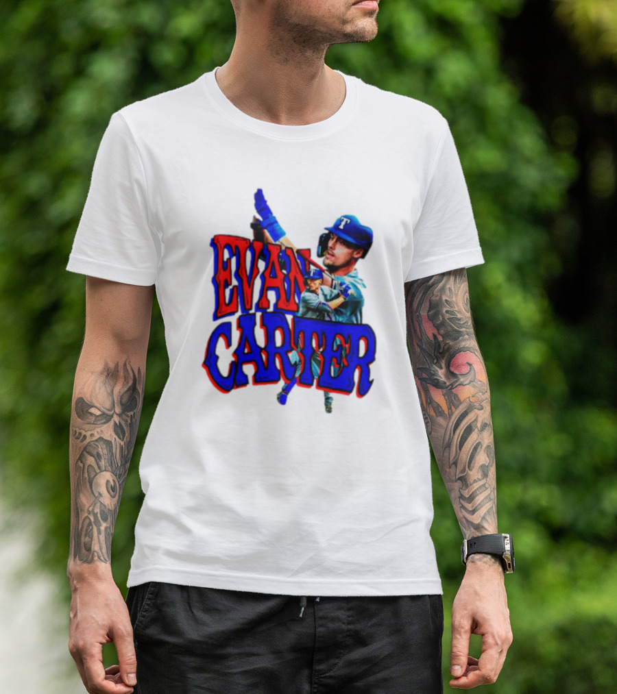 Evan Carter Texas Rangers Baseball Player Image T-Shirt