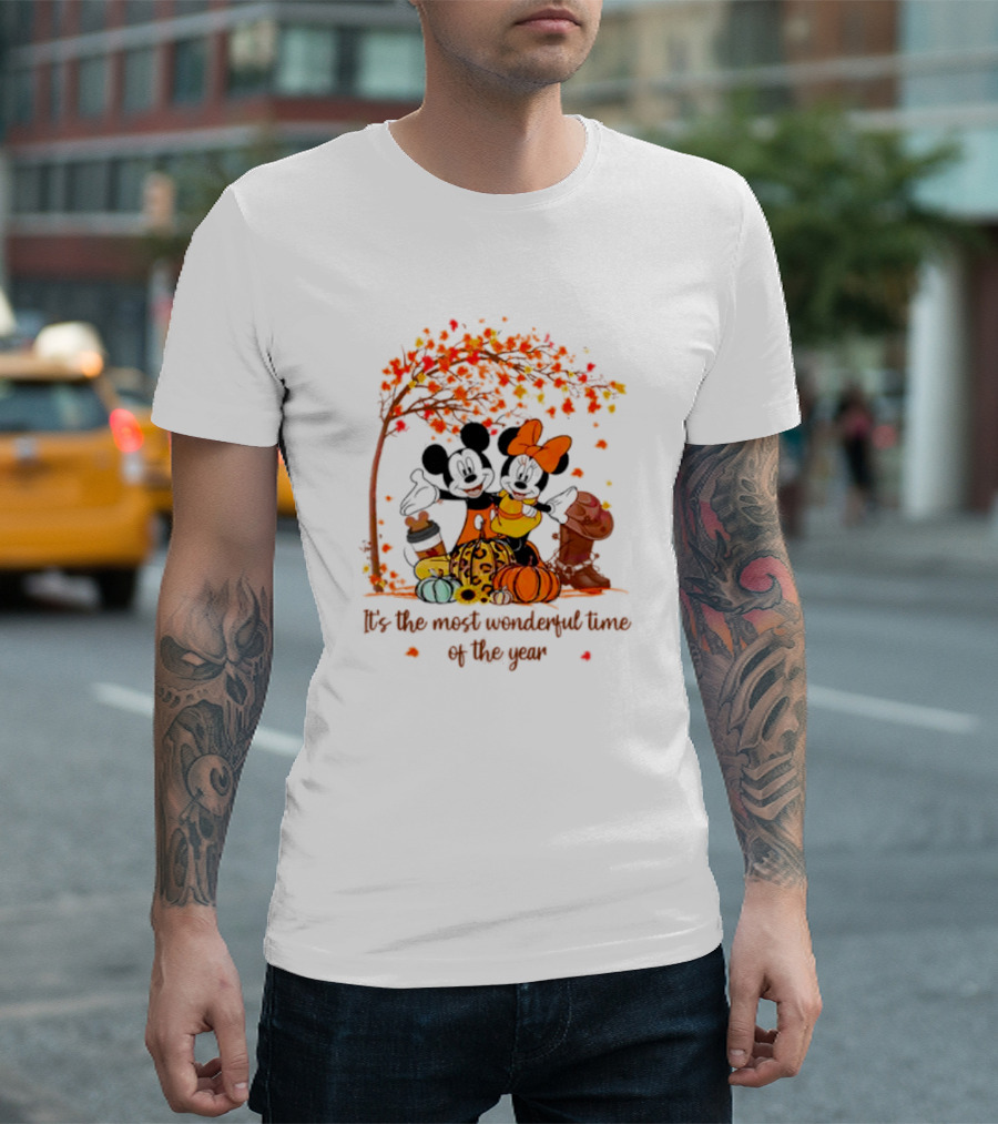 Mickey And Minnie It's The Most Wonderful Time Of The Year Thanksgiving T-Shirt