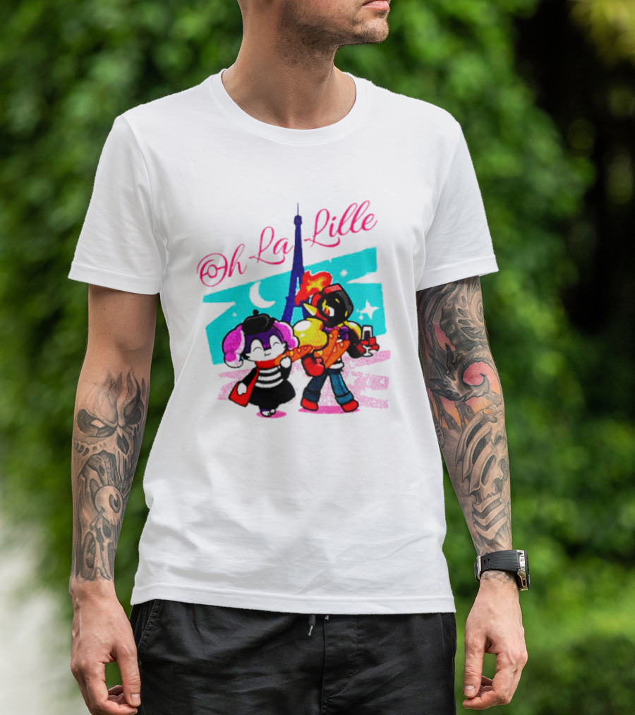 Oh La Lille Eiffel Tower Cartoon Characters T-Shirt