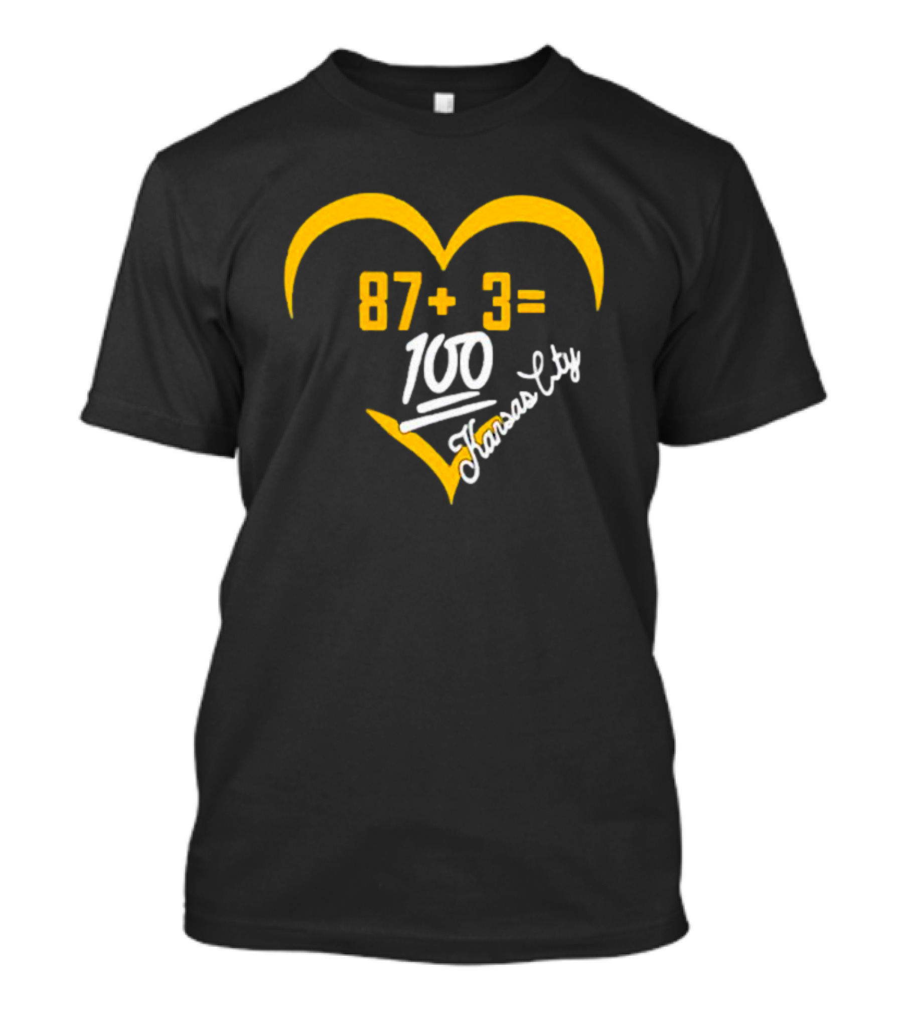 87+3=100 Kansas City Heart T-Shirt
