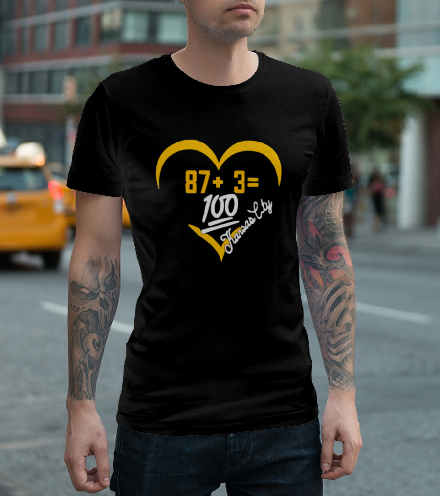 87+3=100 Kansas City Heart T-Shirt