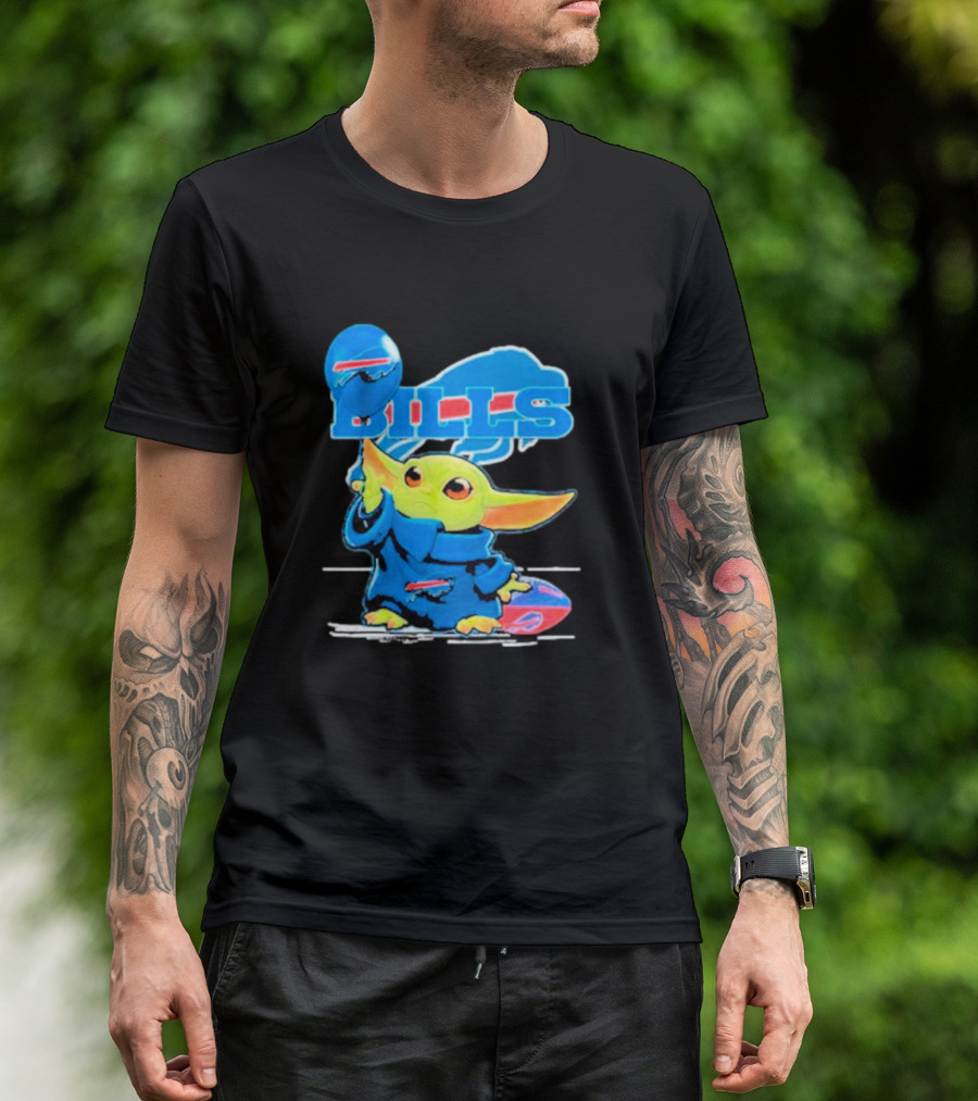Buffalo Bills Baby Yoda Balloon NFL Team T-Shirt