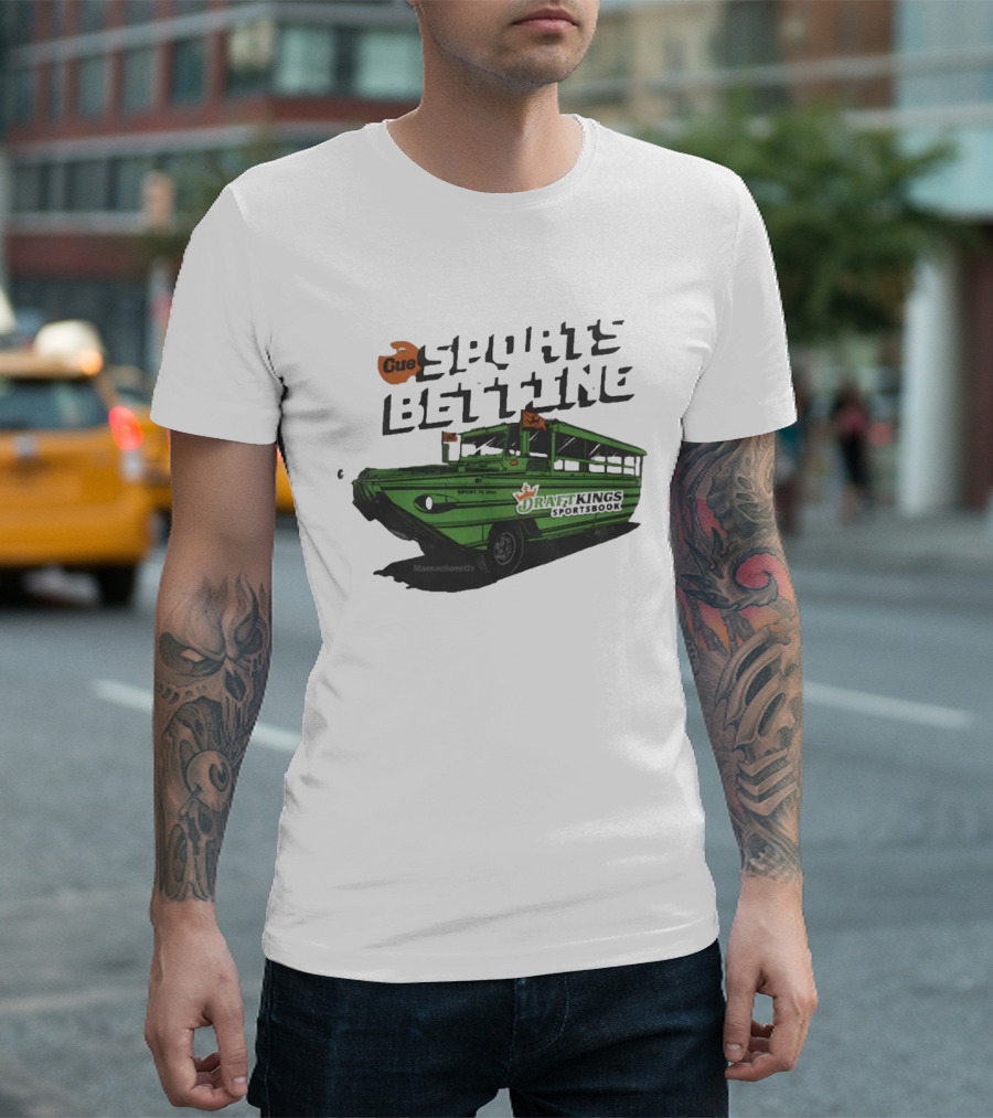 DraftKings Massachusetts Sportsbook Cue Sports Betting Duck Boat T-Shirt