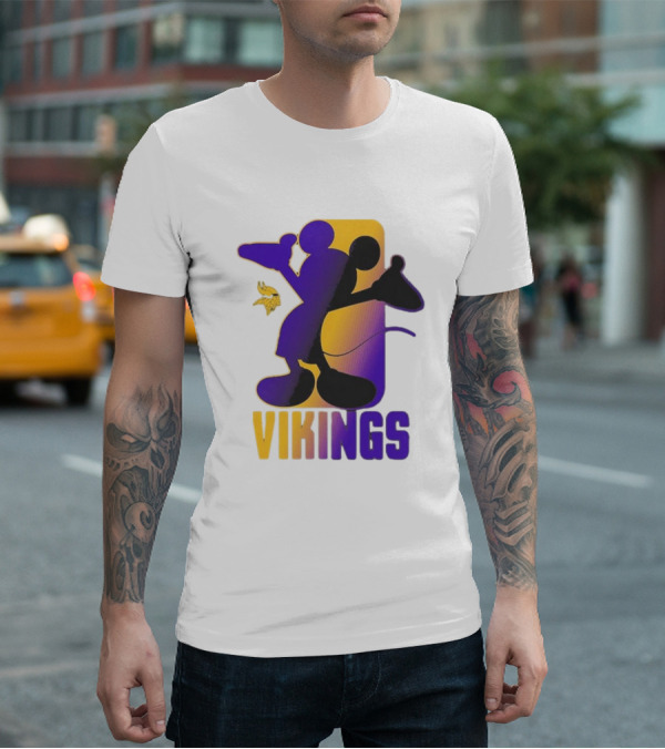 Mickey Mouse Vikings Minnesota Disney Cross Fade T-Shirt