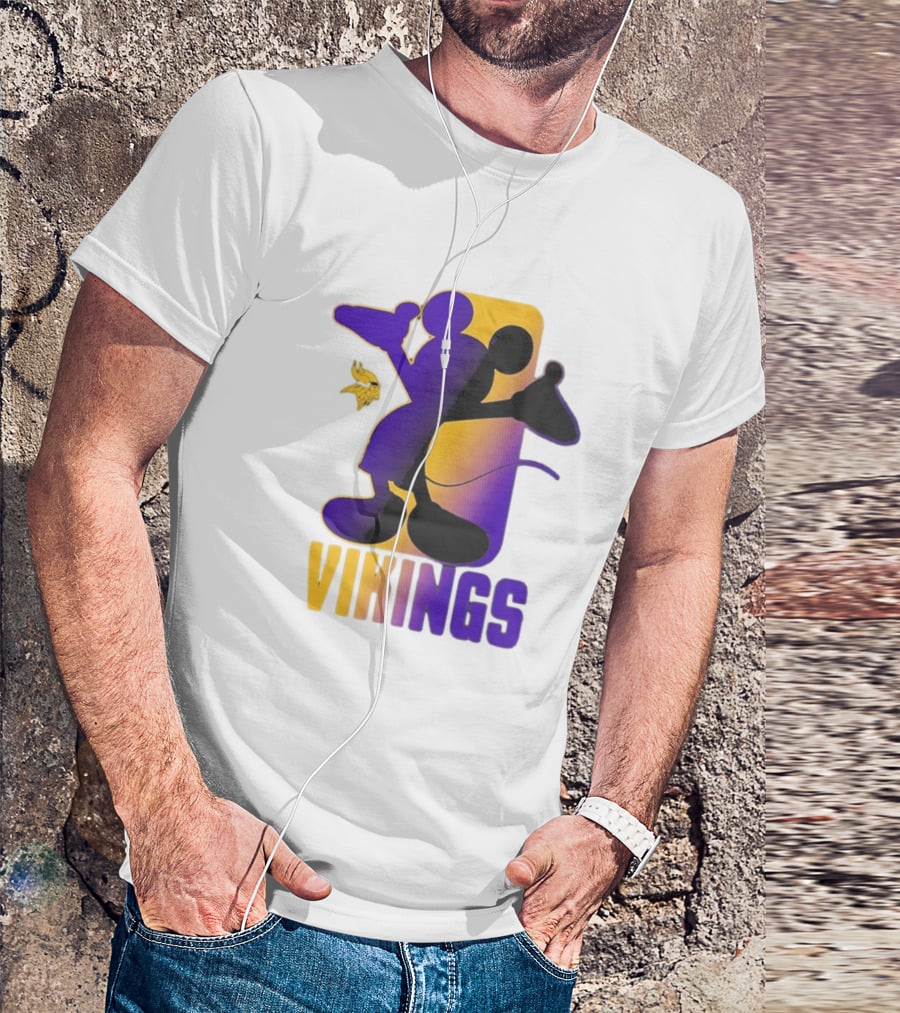 Mickey Mouse Vikings Minnesota Disney Cross Fade T-Shirt