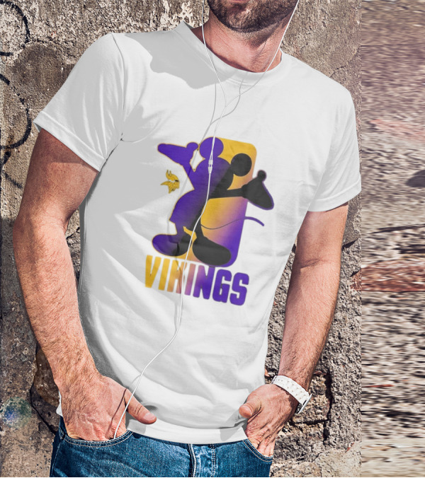 Mickey Mouse Vikings Minnesota Disney Cross Fade T-Shirt