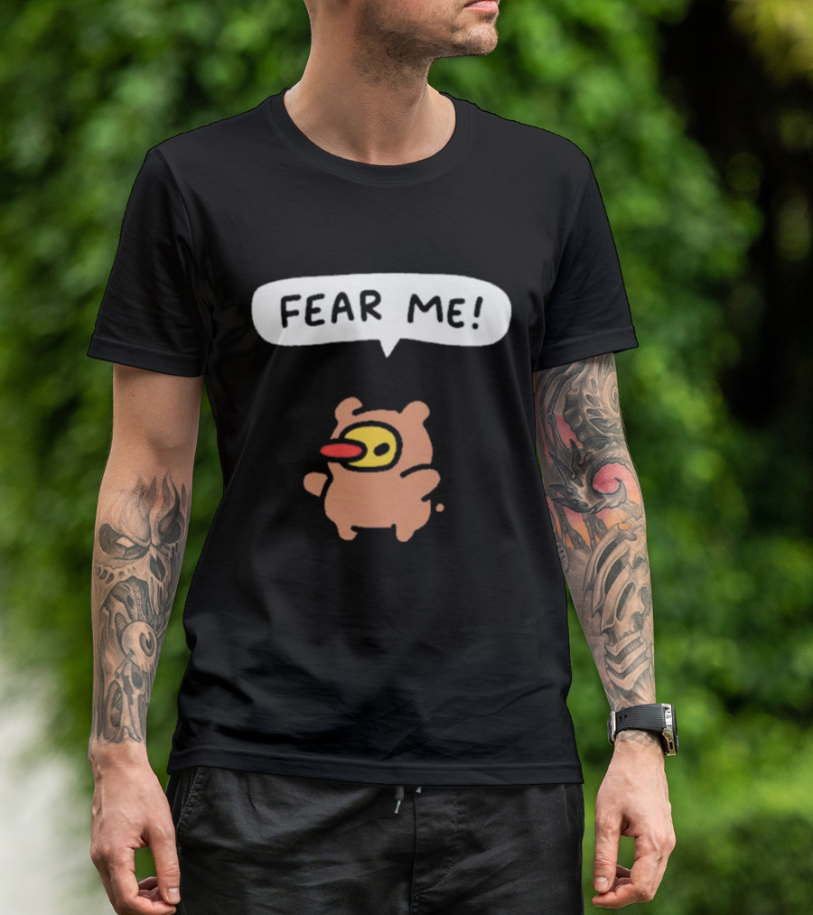 Fear Me Comic Style Cartoon Character With Speech Bubble T-Shirt