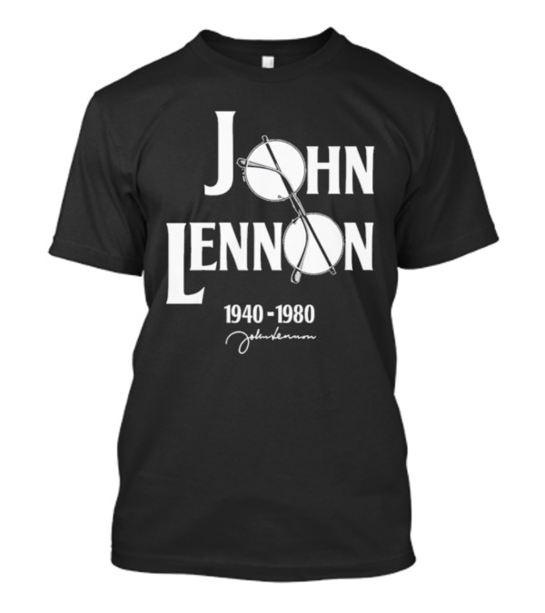 John Lennon 1940-1980 Peace Symbol Signature T-Shirt
