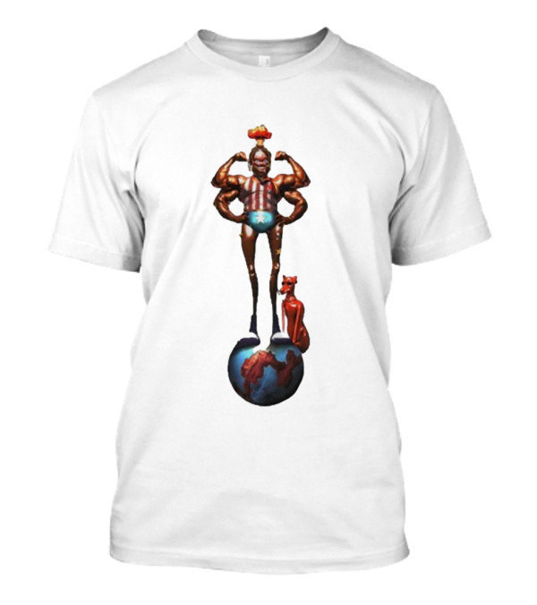 Travis Scott Circus Maximus Strongman And Feline On Globe T-Shirt