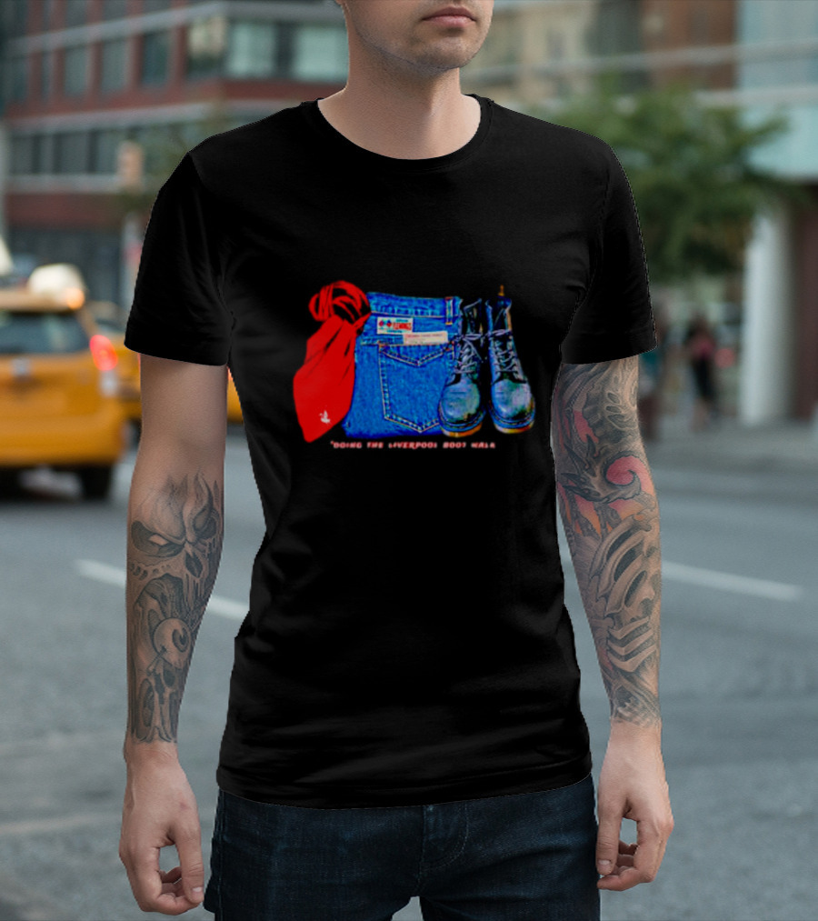 Red Scarf Denim and Boots Liverbird T-Shirt