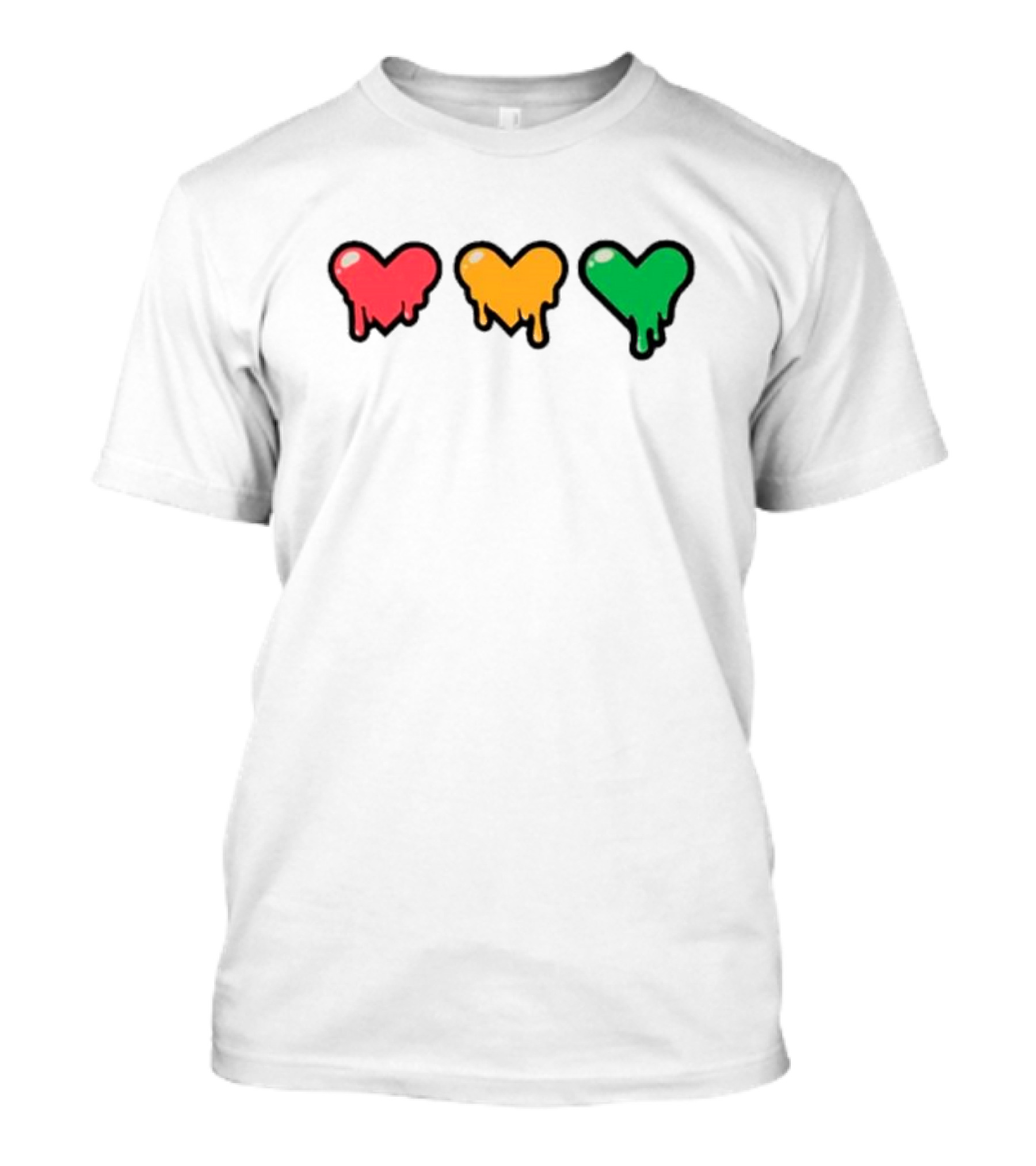 Life Series Heart Drip Trio Red Yellow Green T-Shirt