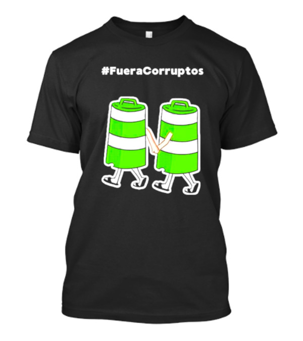 Paola Hurtado Uri Samayoa #Fueracorruptos Green Bins Handshake T-Shirt