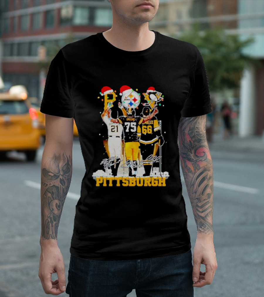 Pittsburgh Icons Clemente Greene Lemieux Steelers 79 Penguins 66 T-Shirt