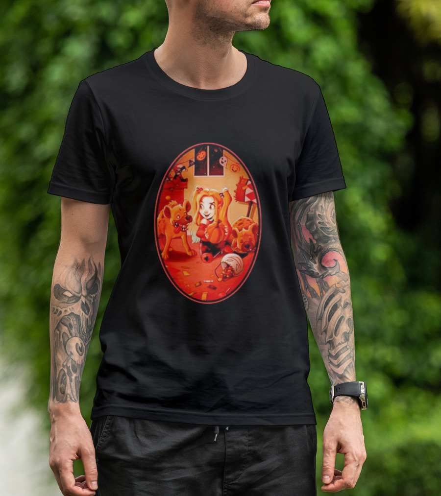 Trick Or Treat Chrissie Zullo Variant Harley Quinn Halloween Hyenas T-Shirt