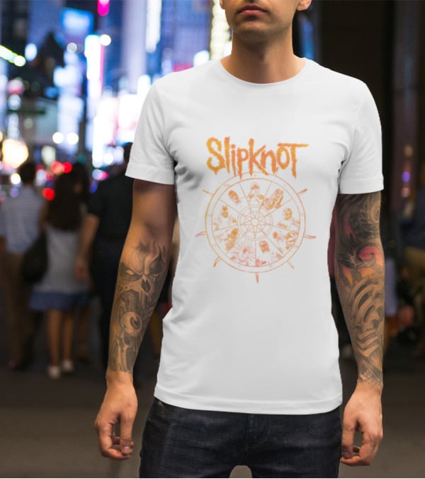 Slipknot Metal Band Music Rock Symbol With Zodiac Circle And Masks T-Shirt
