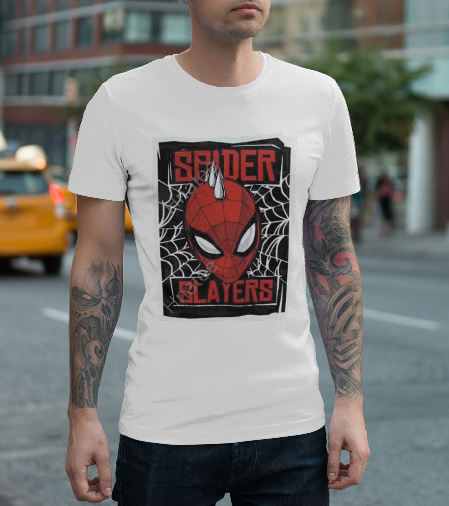 Spider Punk Merch Spider Slayers Web Head T-Shirt