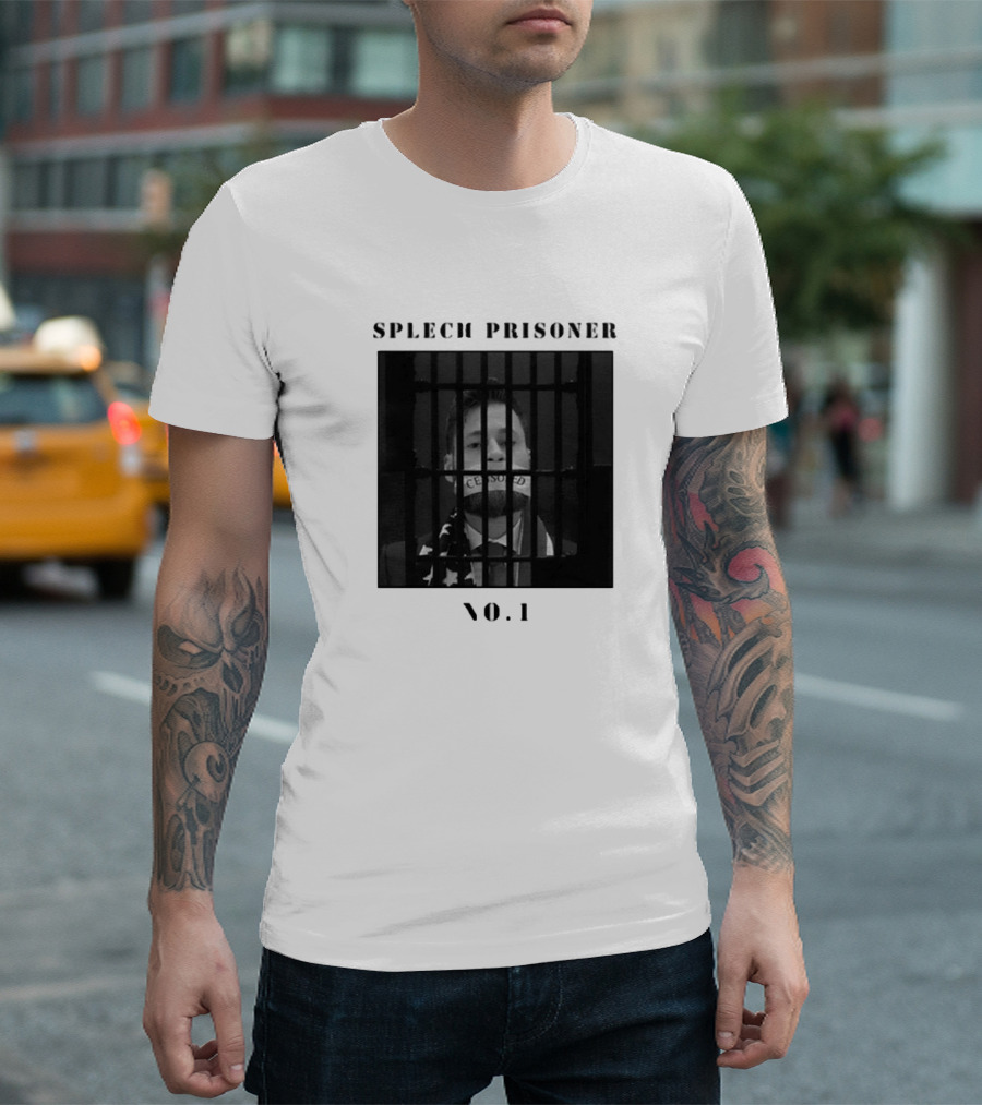 Speech Prisoner No.1 Censored Behind Bars T-Shirt