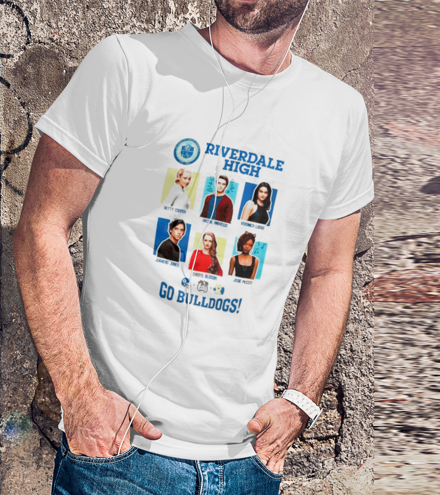 Riverdale High Yearbook Photos Archie Betty Veronica Jughead Cheryl Josie Go Bulldogs T-Shirt