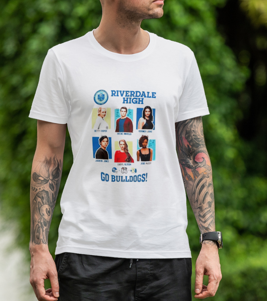 Riverdale High Yearbook Photos Archie Betty Veronica Jughead Cheryl Josie Go Bulldogs T-Shirt