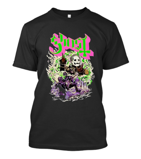 Ghost Cardinal Copia Psychedelic Gothic Smoky Scene T-Shirt
