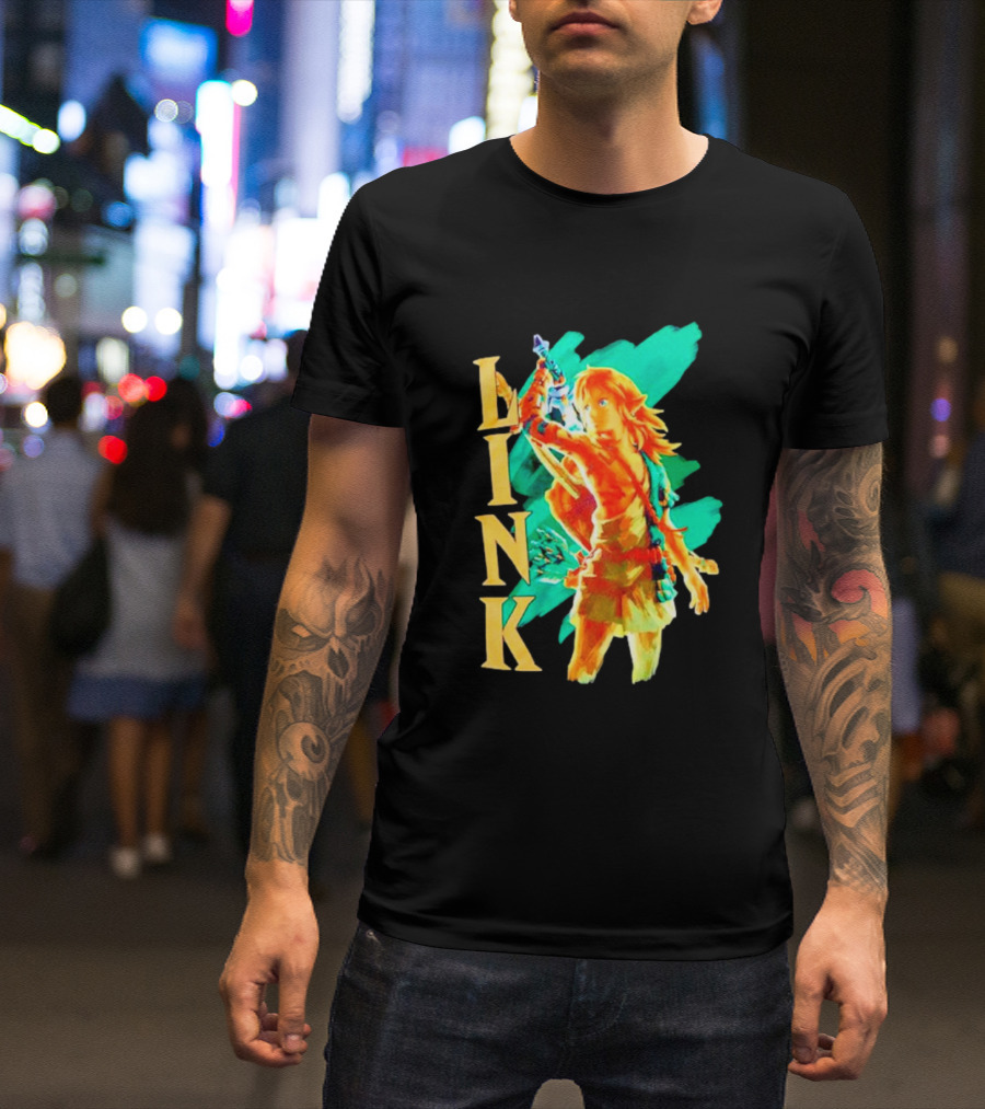 Nintendo The Legend Of Zelda Link Tears Of The Kingdom Green And Gold T-Shirt