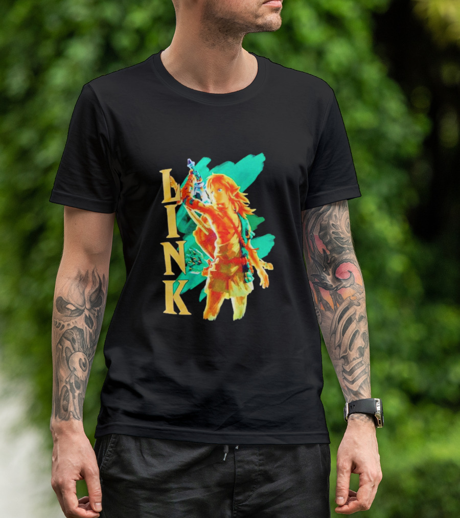 Nintendo The Legend Of Zelda Link Tears Of The Kingdom Green And Gold T-Shirt