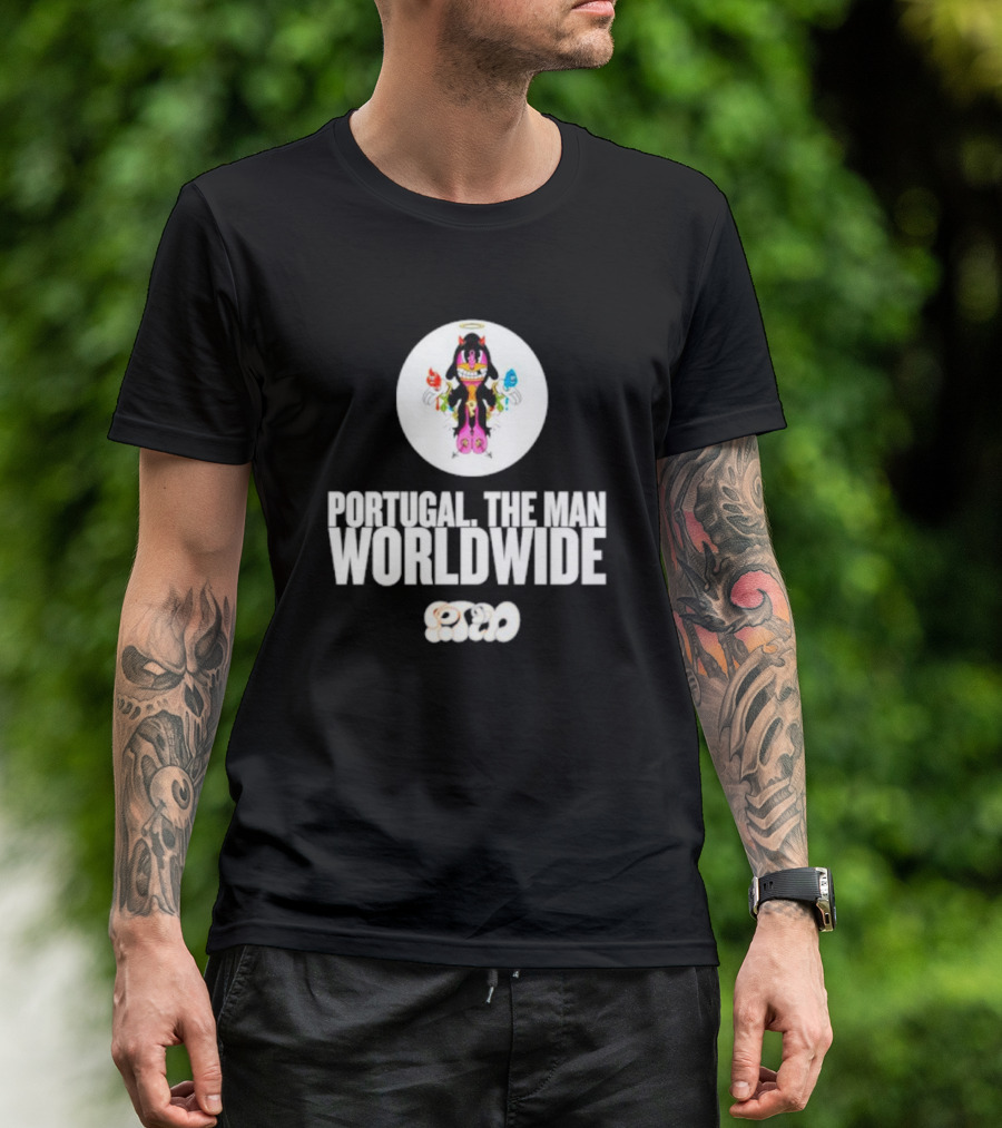 PORTUGAL. THE MAN WORLDWIDE CHARACTER WITH COLORFUL HANDS AND HALO T-Shirt