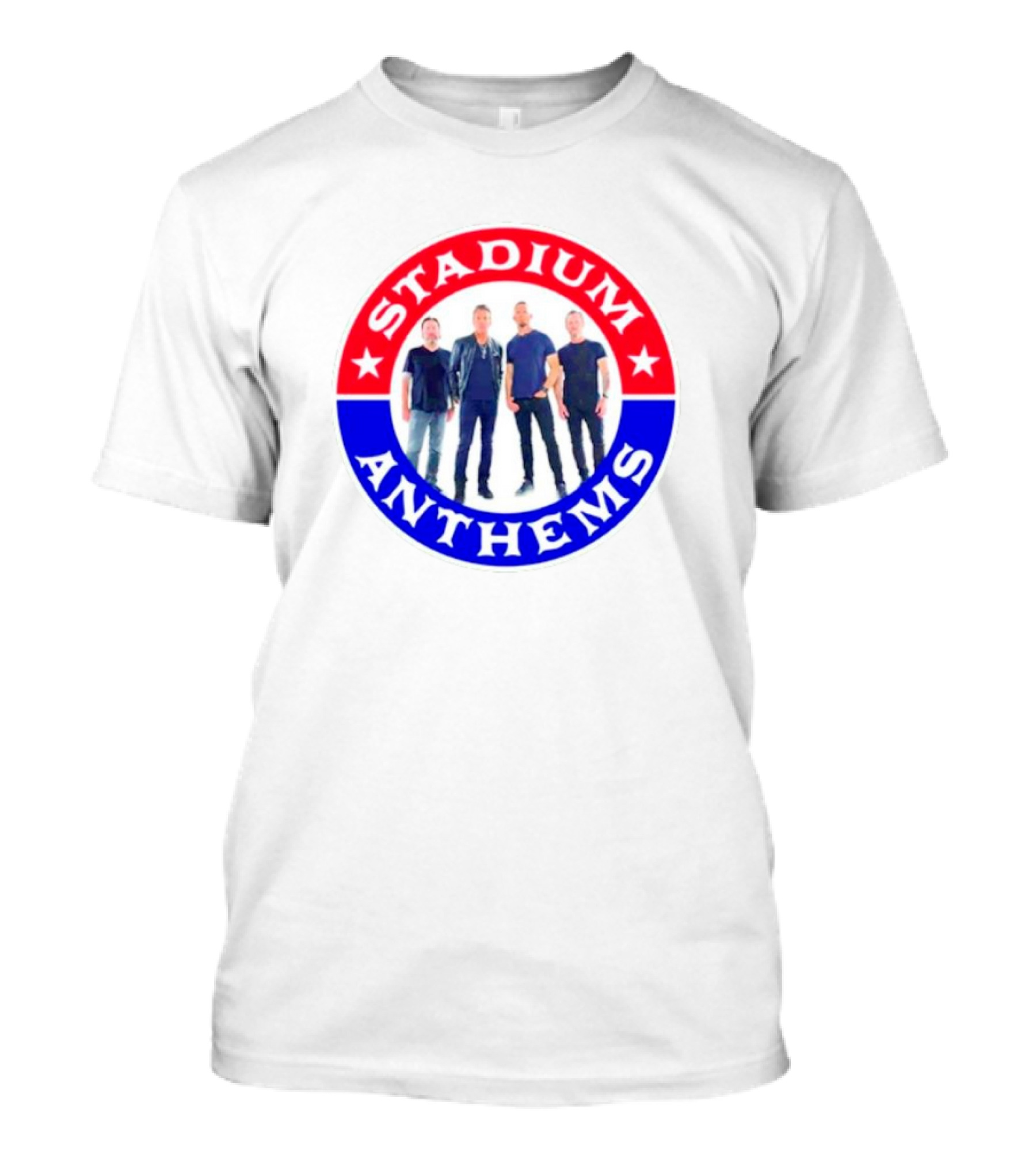 Stadium Anthems Rock Band Circle Logo With Stars And Group Image T-Shirt