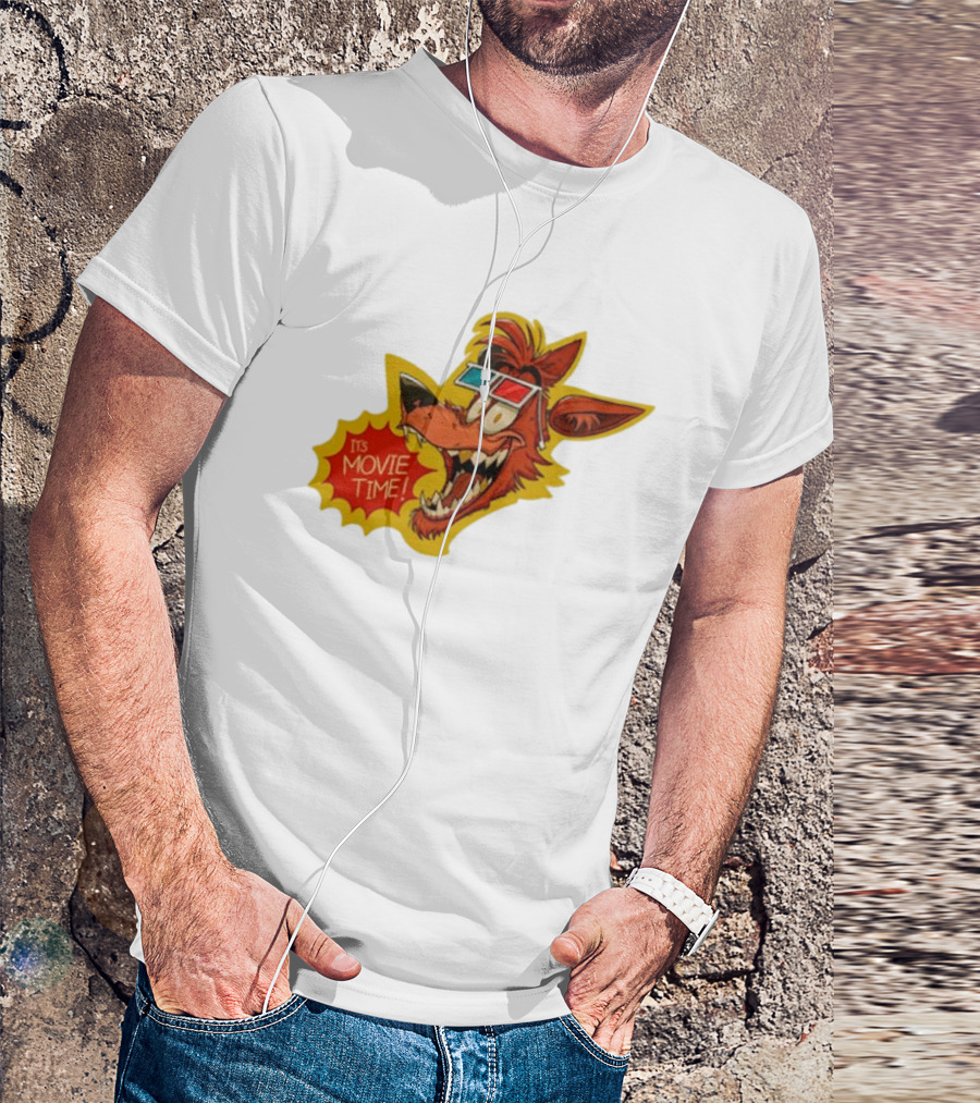 Wolf It's Movie Time Retro 3D Glasses Fun T-Shirt