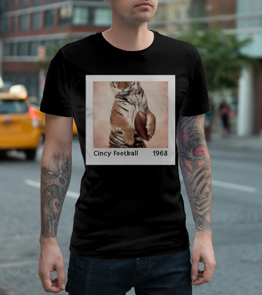 Cincy Football 1968 Tiger with Football T-Shirt