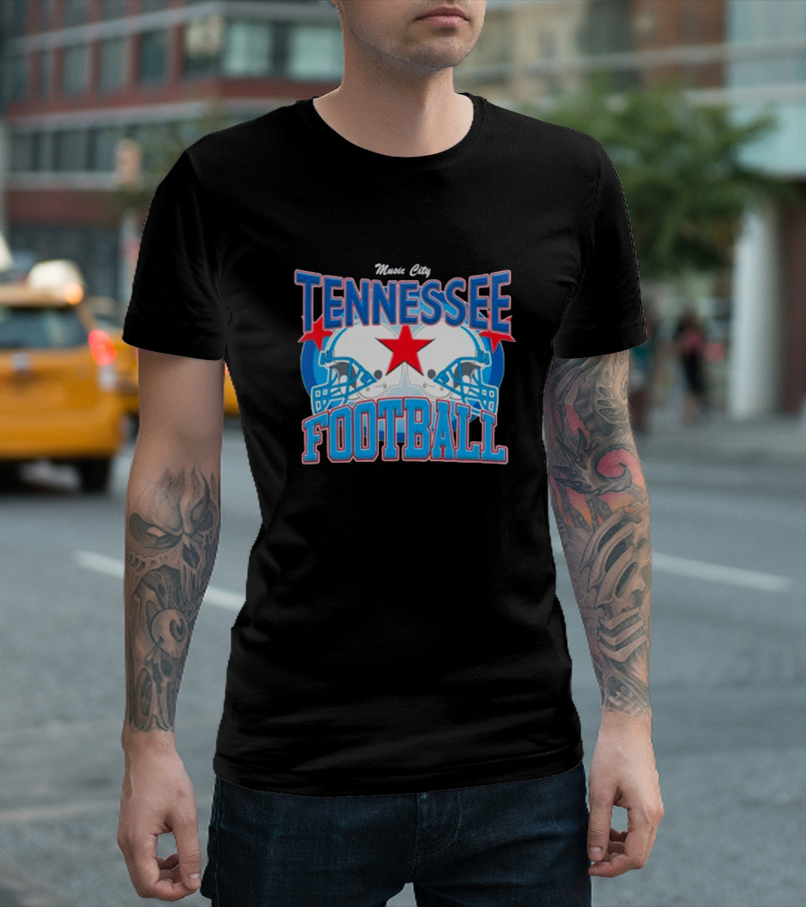 Music City Tennessee Football Helmets Star T-Shirt