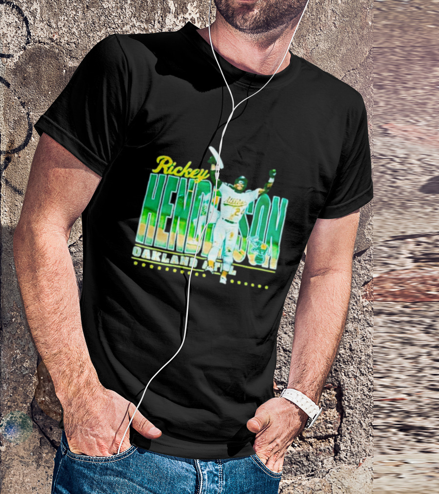 Rickey Henderson Oakland Athletics 24 Baseball Legend T-Shirt