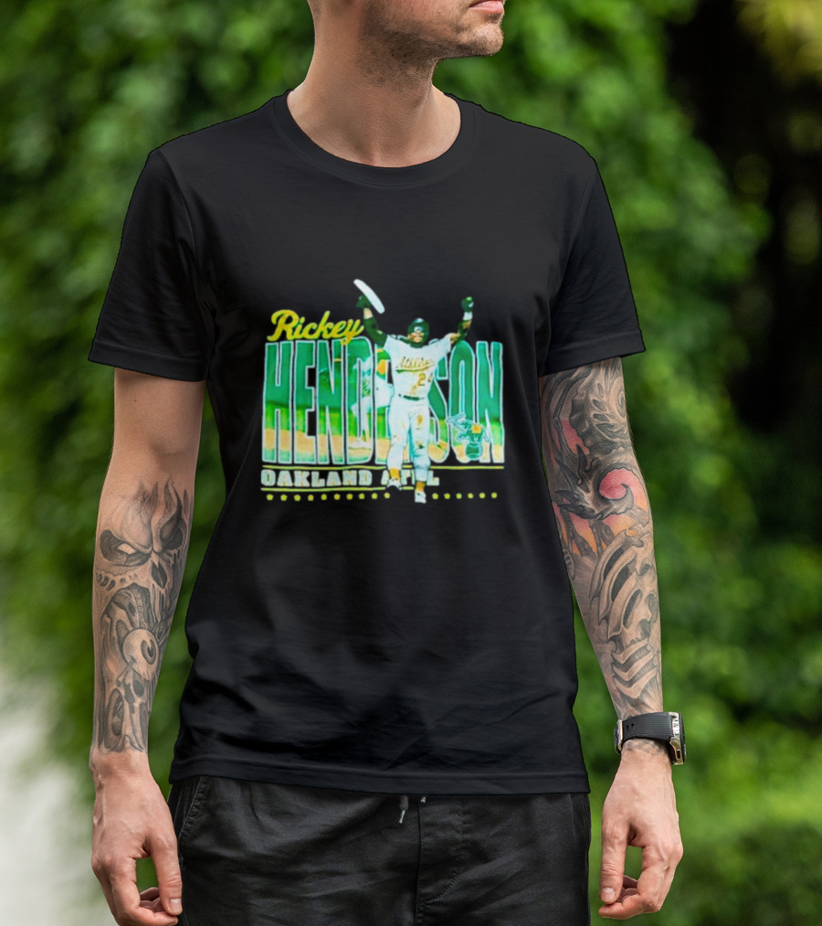 Rickey Henderson Oakland Athletics 24 Baseball Legend T-Shirt