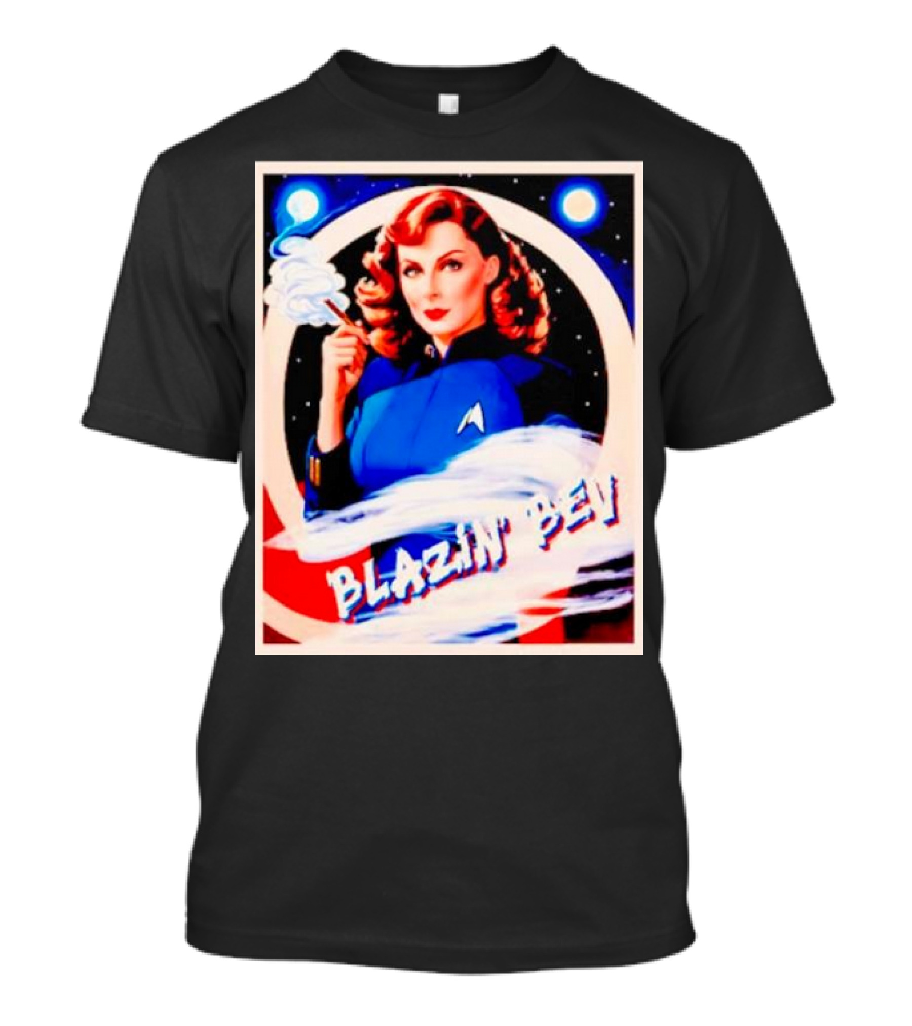 Blazin' Bev Retro Space Pioneer With Star Emblem T-Shirt