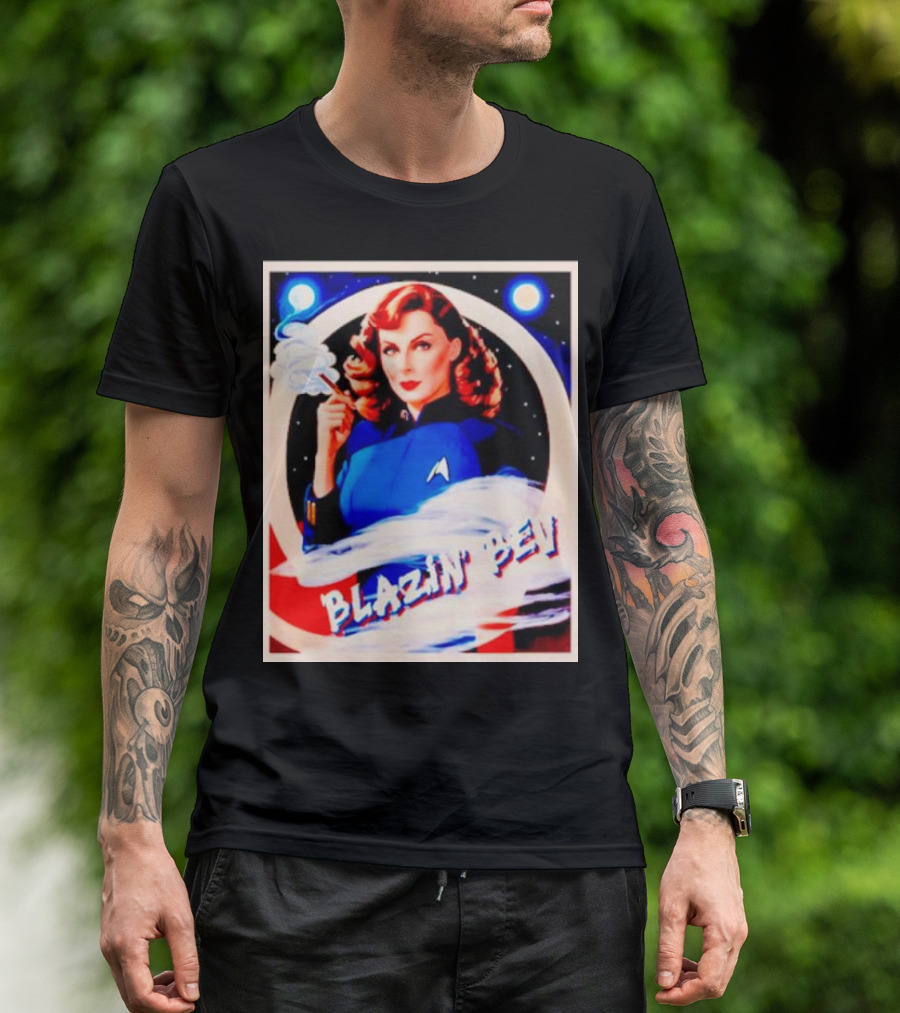 Blazin' Bev Retro Space Pioneer With Star Emblem T-Shirt